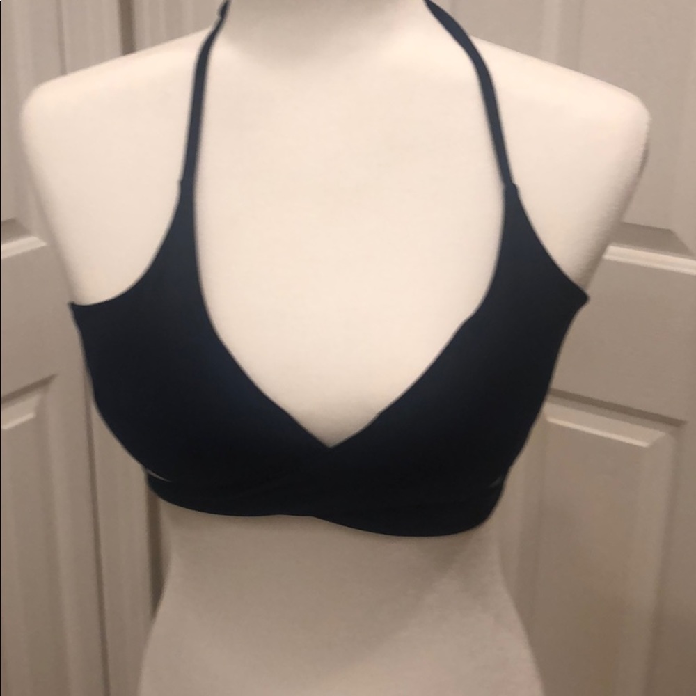 Navy wrap around bikini top NWT